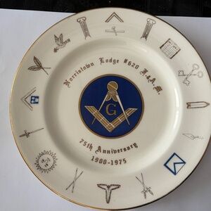 Vintage 1975 Masonic Lodge Dinner Plate